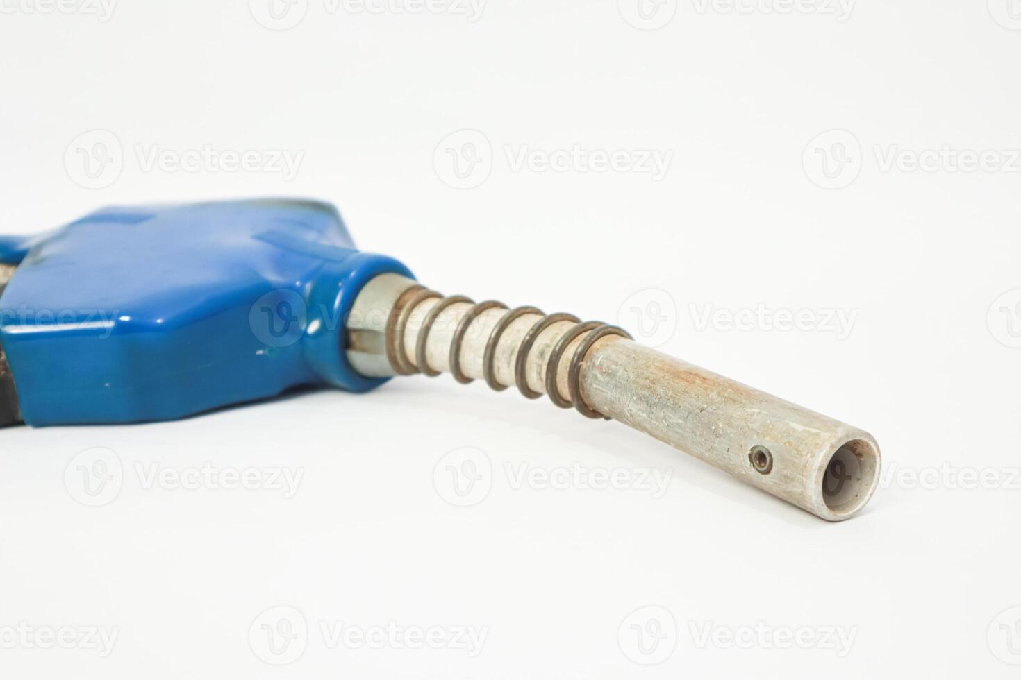 Isolated fuel nozzle on white background highlighting transport sector reliance photo