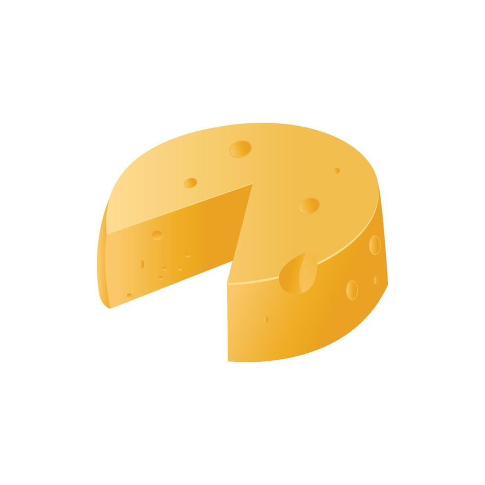 cheese icon, 3d, white background vector
