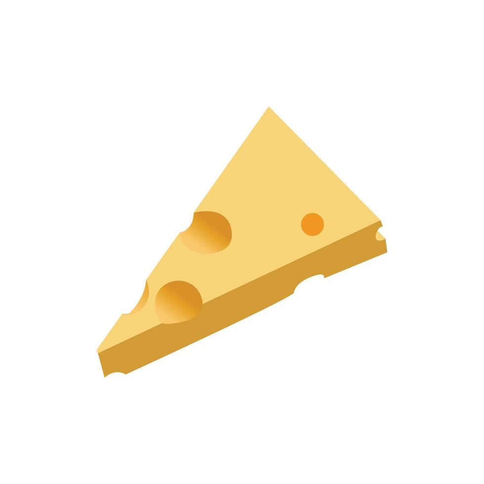 cheese slice isolated on white background vector