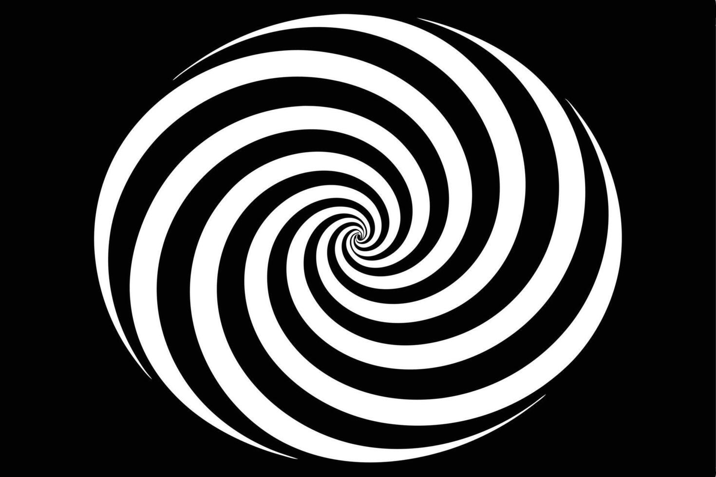 Hypnotic Black White Spiral Illusion Rotating Vortex Design vector