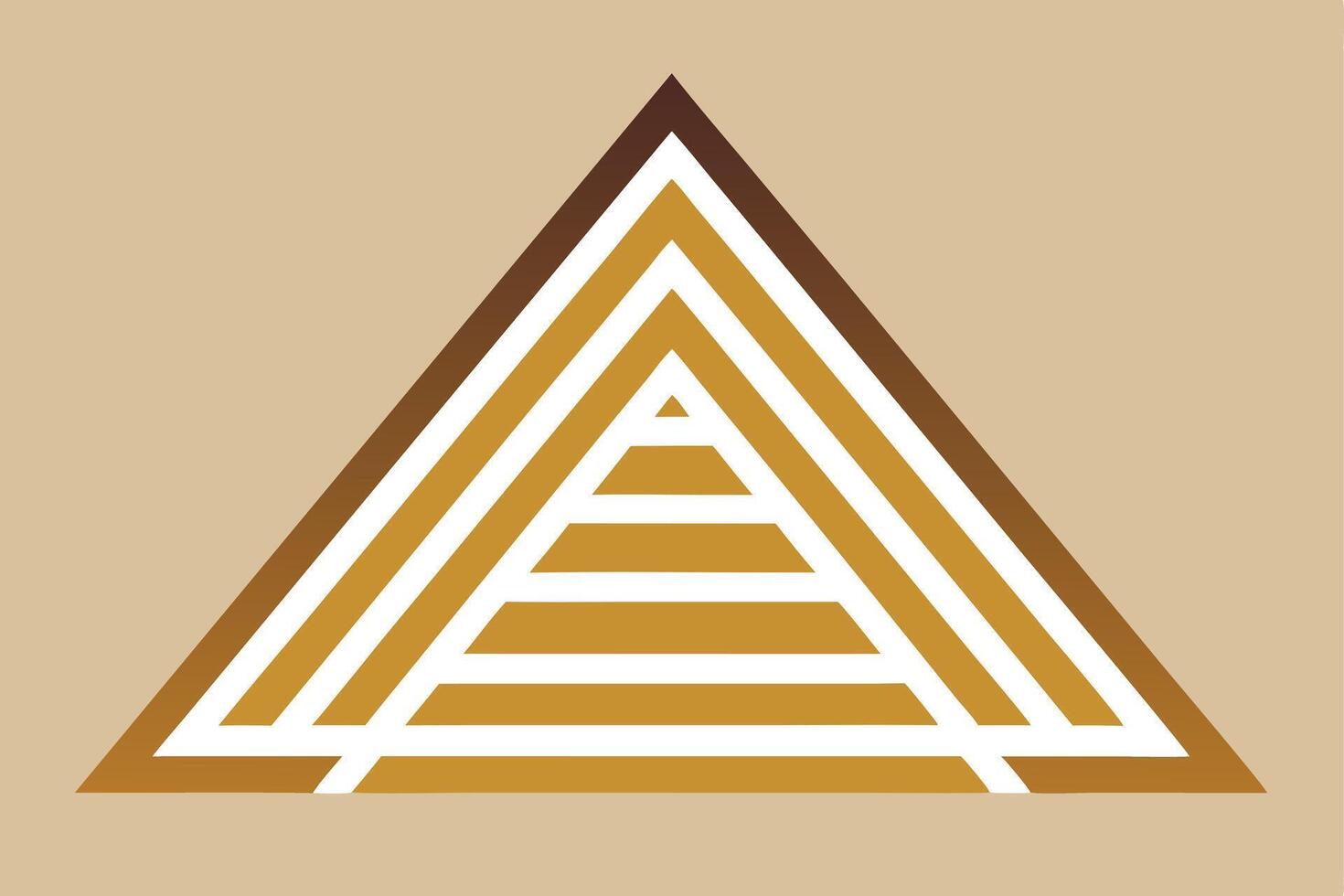 Abstract Gold Pyramid Layers Geometric Design Lines Pattern vector