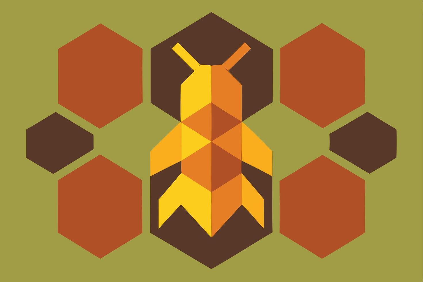 Abstract Geometric Honeycomb Bee Design Pattern Illustration vector