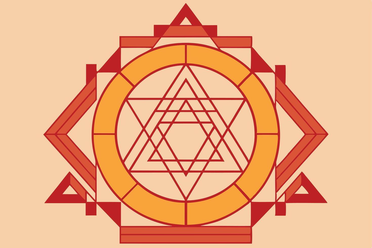 Sacred Geometry Mandala Triangles, Circles, and Spiritual Design vector
