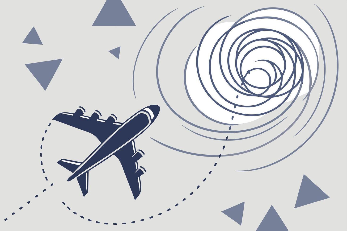 Airplane Flight Path Swirling Vortex Abstract Design Travel vector
