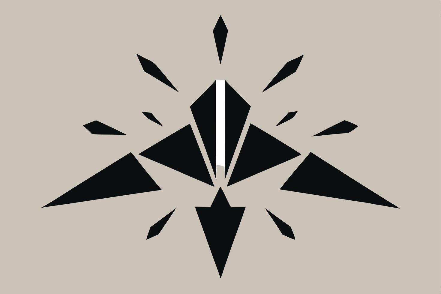 Abstract Black Geometric Burst Sharp Triangles, Modern Design vector