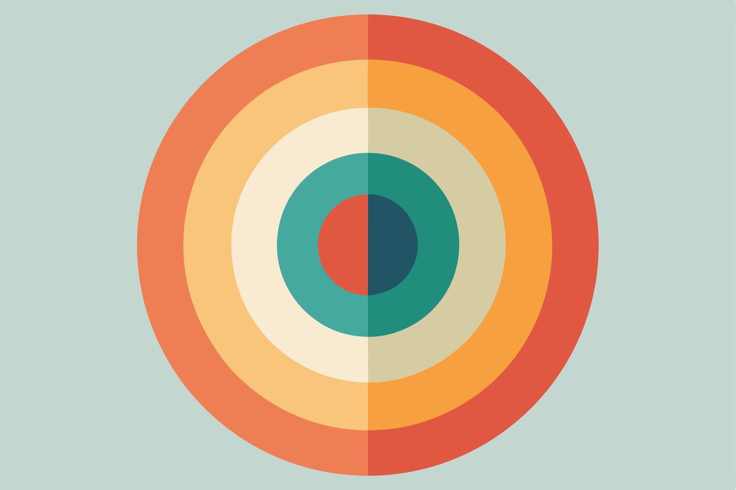 Abstract Concentric Circles Target Graphic Design Retro Colors vector