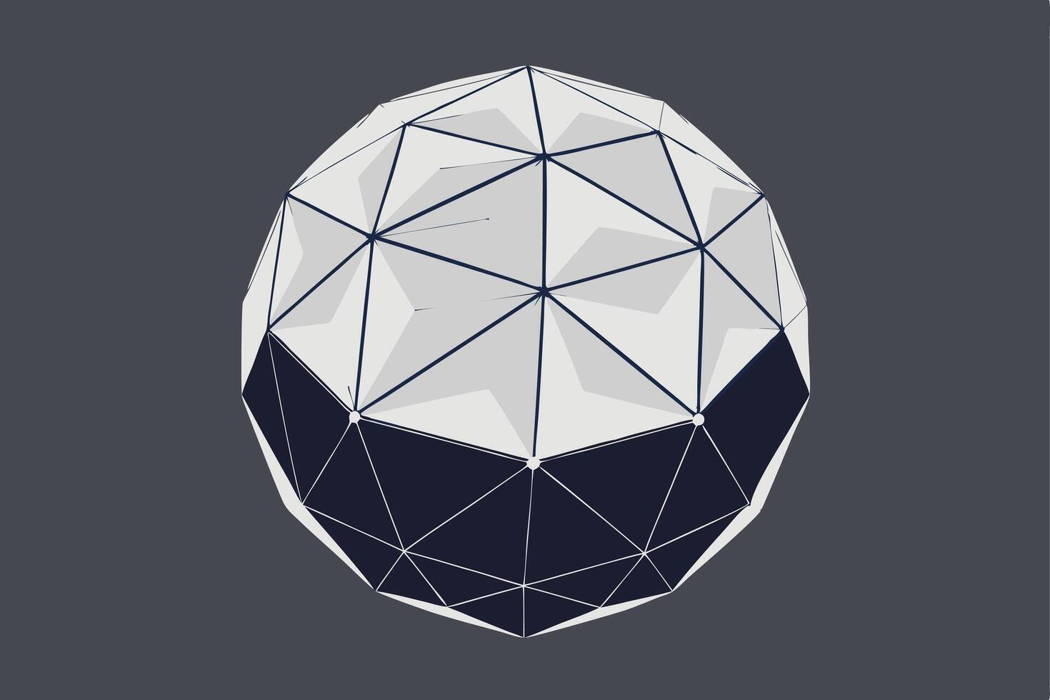 Abstract Geometric Icosahedron Sphere Polygonal 3D Model Design vector
