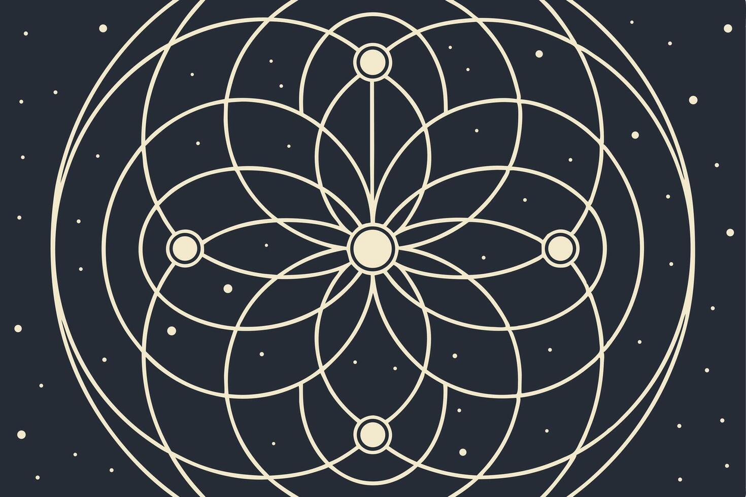 Sacred Geometry Flower of Life Cosmic Mandala Design Art vector