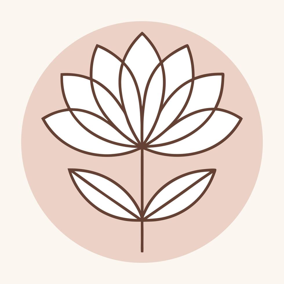 Minimalist floral design handmade logo blush pink background vector