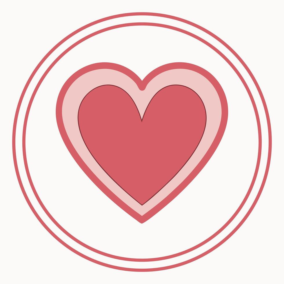 A simple handmade heart logo design in pink vector