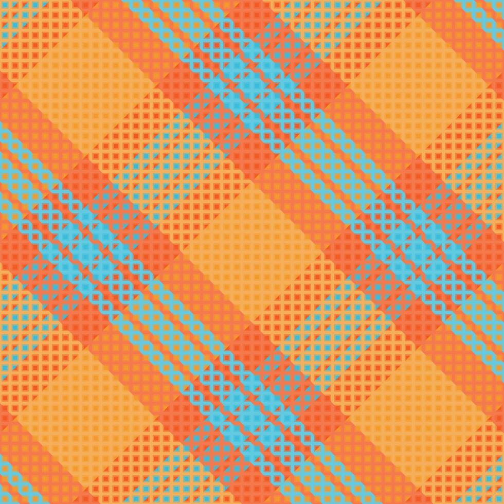 A plaid pattern with orange and blue squares vector