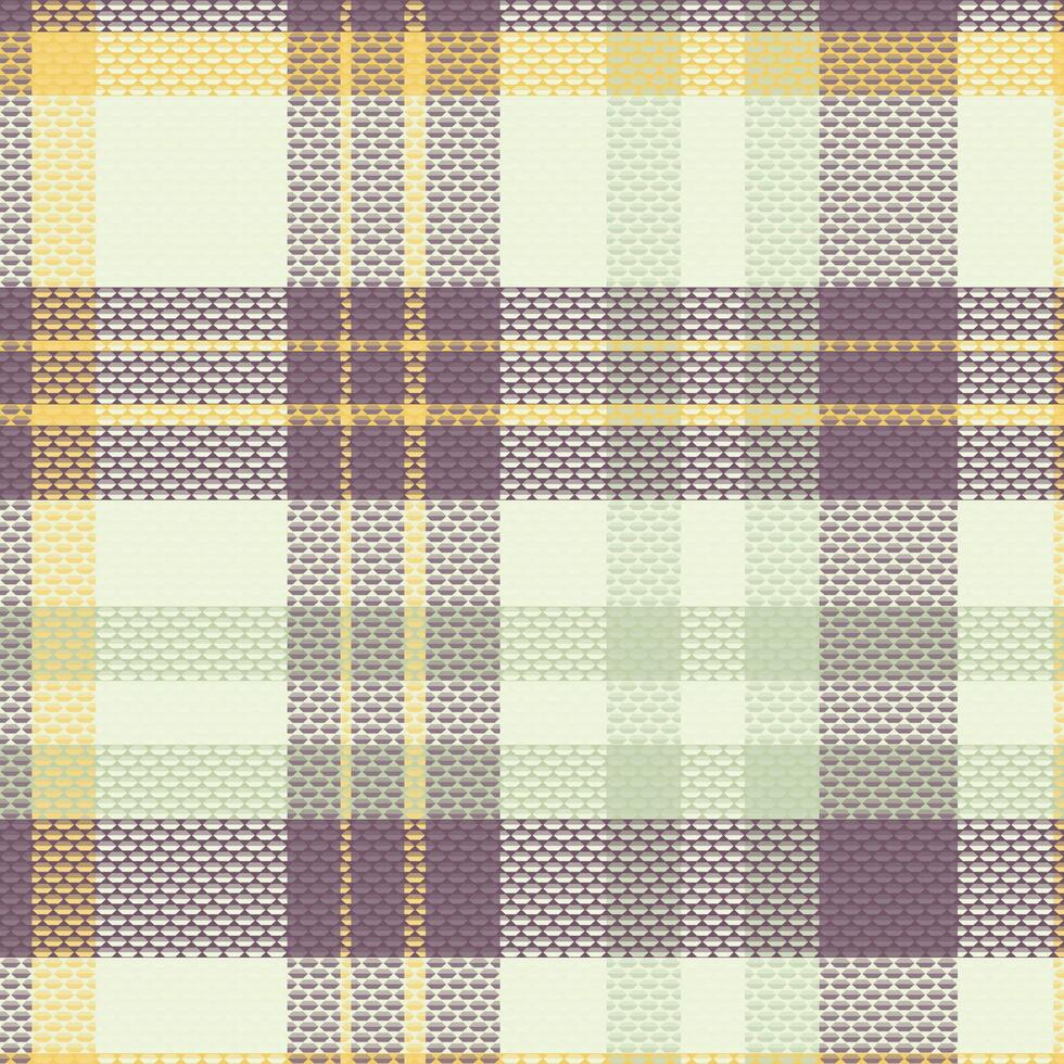 A plaid fabric with yellow, green and purple colors vector