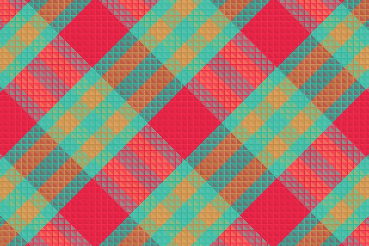 A colorful plaid pattern with a red, green and blue background vector