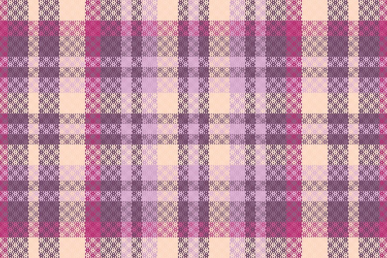 A plaid fabric pattern in purple and pink vector