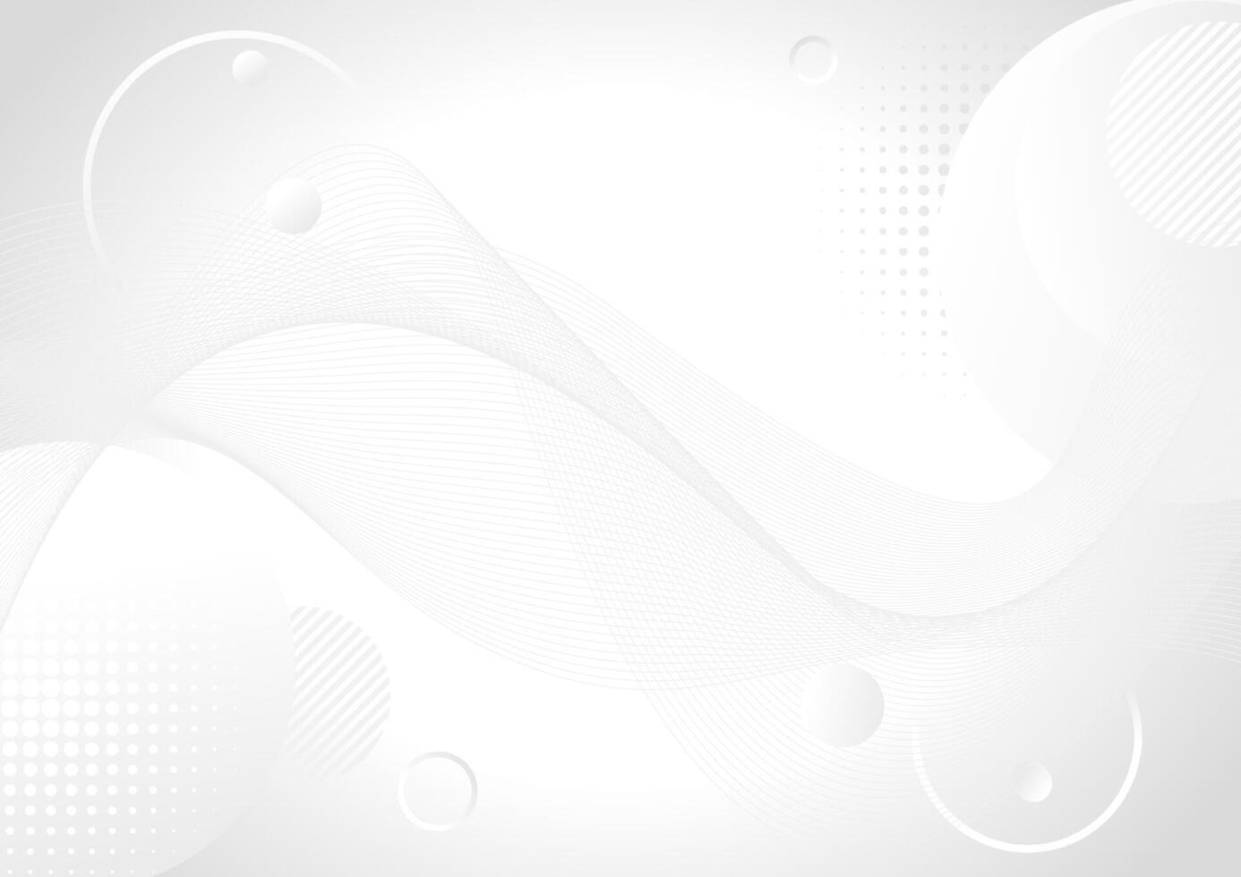 abstract white background with waves line and geometric vector