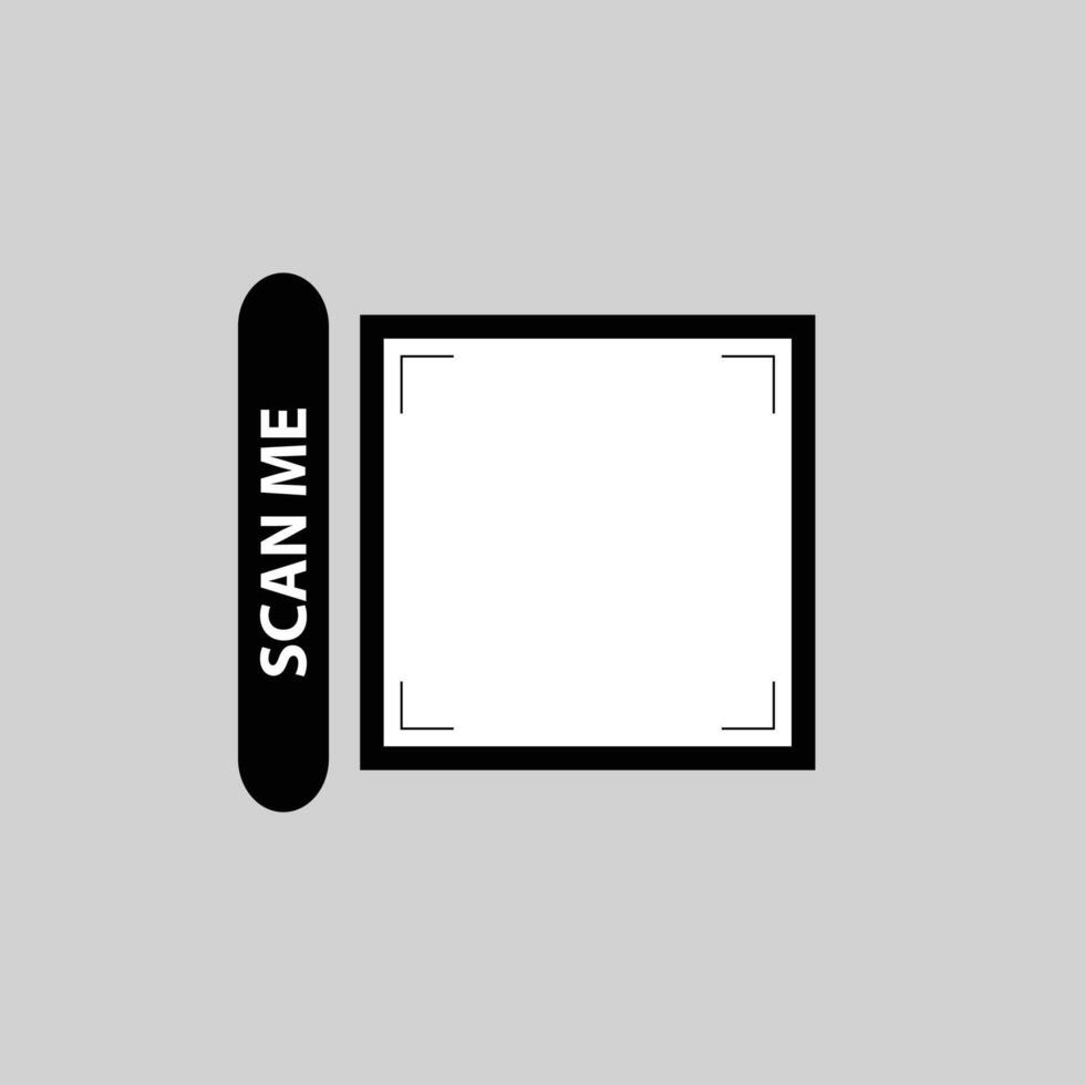 Narrow Vertical QR Frame with Side Text vector