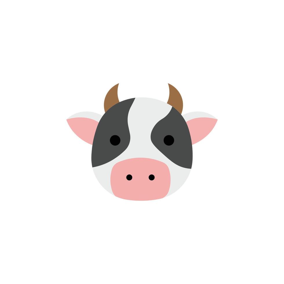 Cow Face in Flat Style vector