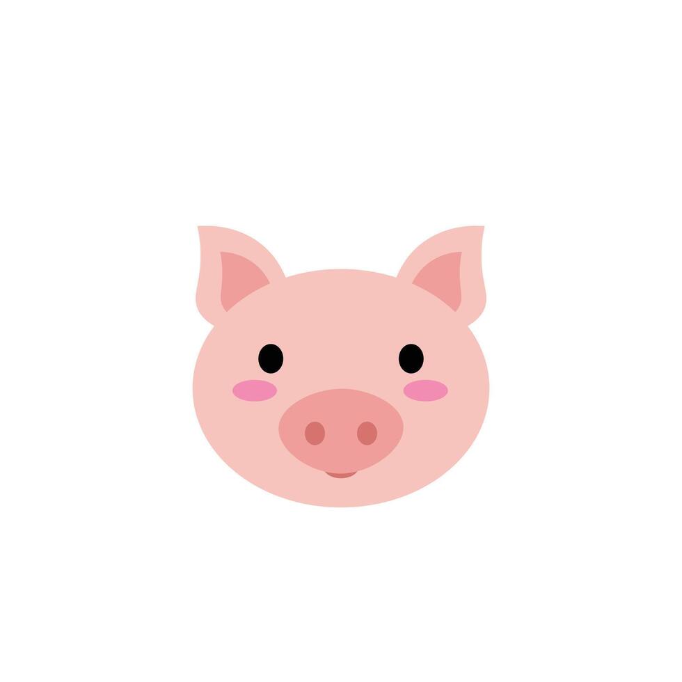 Pig Face Icon for Flat Illustration vector