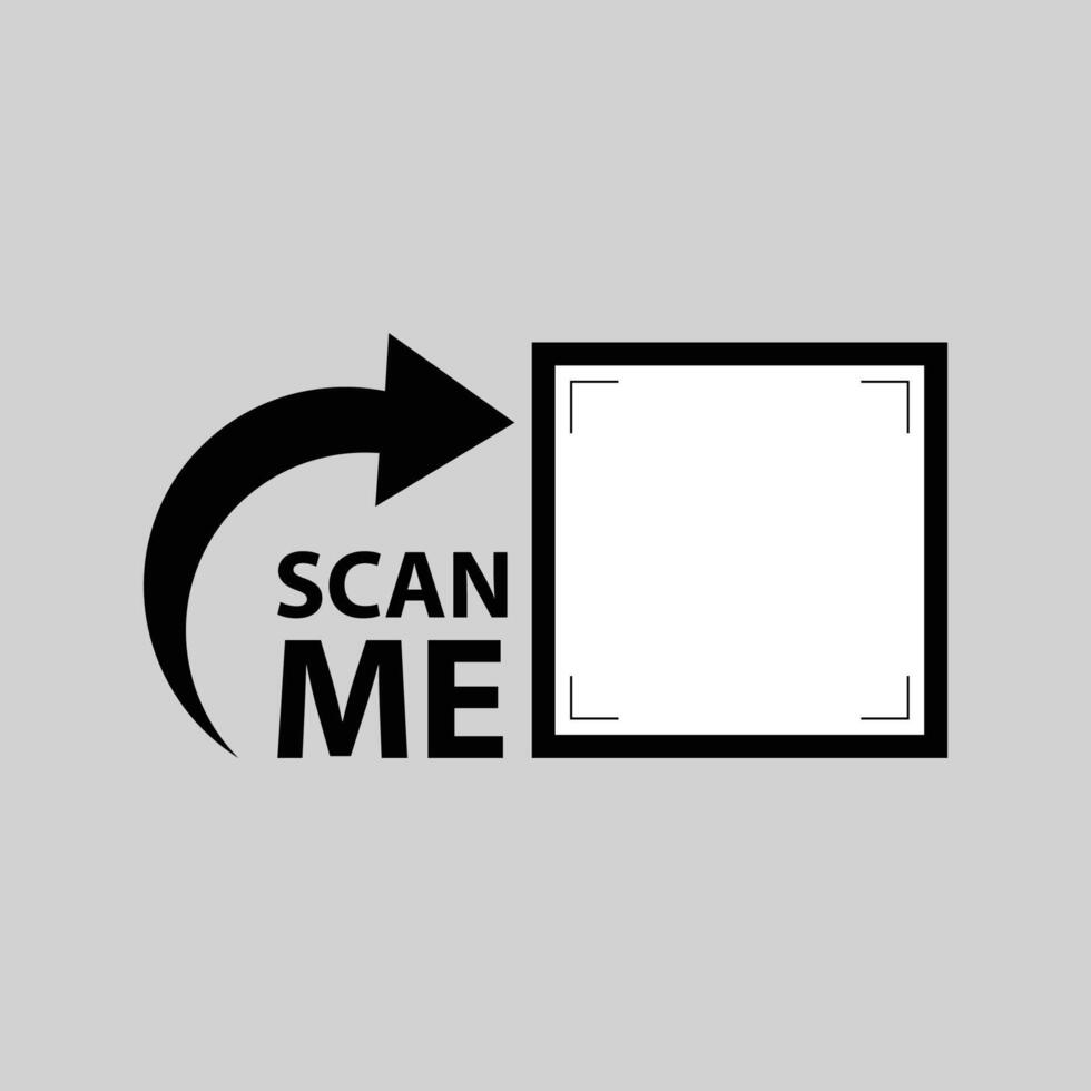 Rotating Arrow QR Box with Scan Me vector