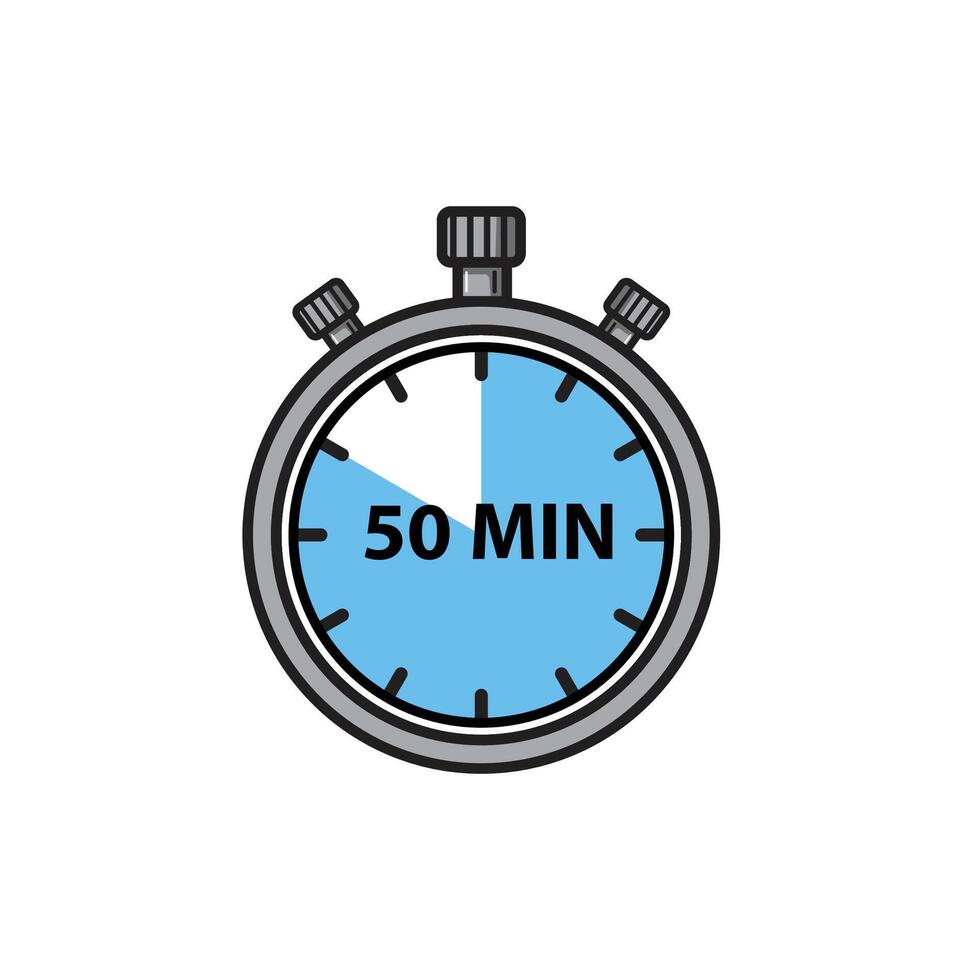 Flat Stopwatch Icons 50 Minutes vector