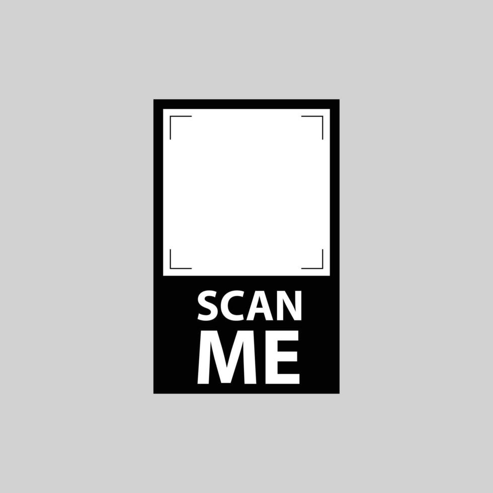 Bold Bottom Caption QR Frame vector
