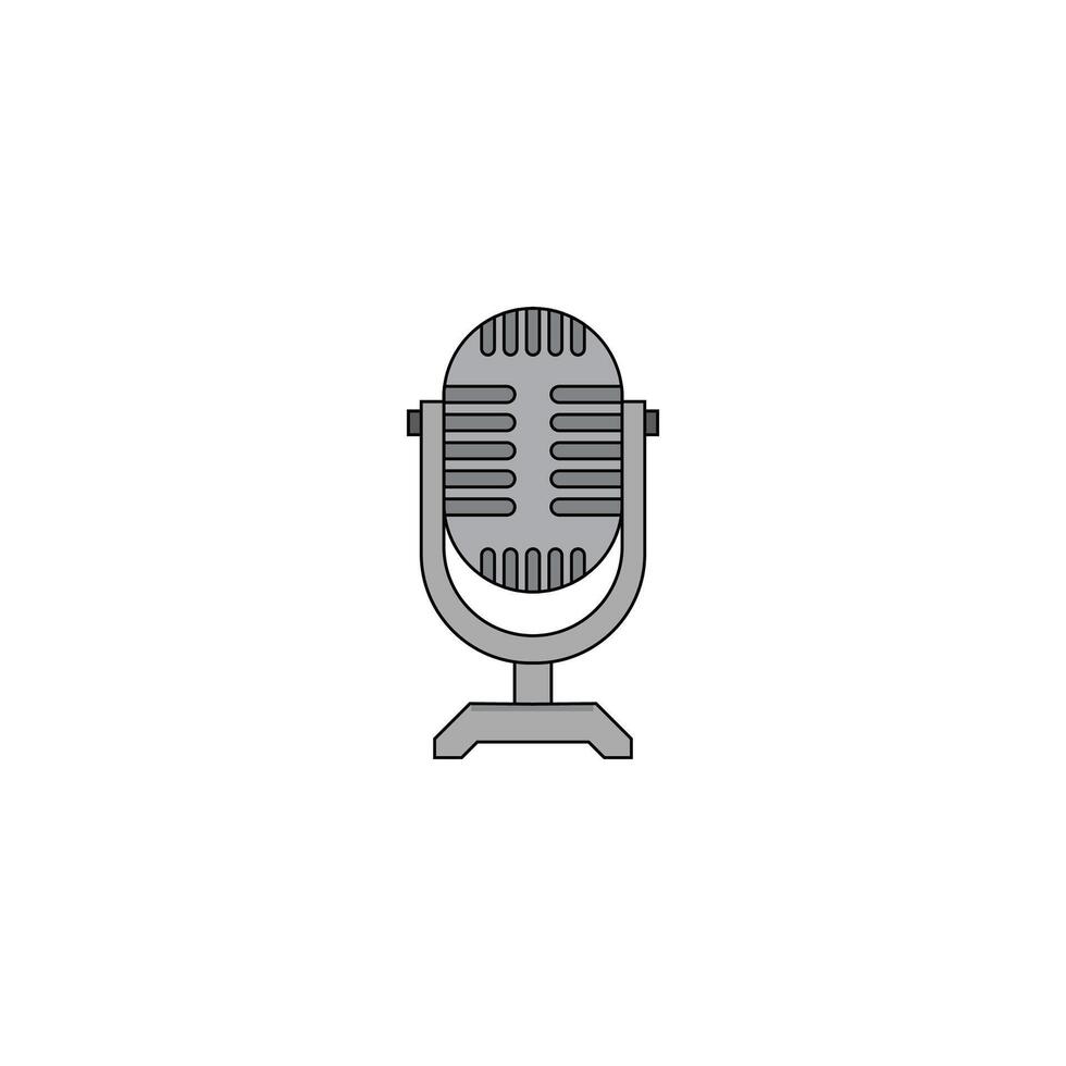 Retro Microphone for Vocal Recording Session vector