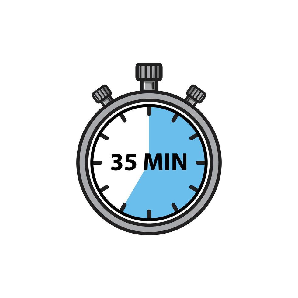 Flat Stopwatch Icons 35 Minutes vector