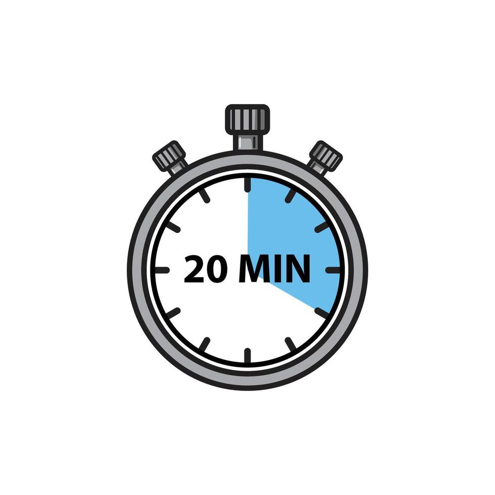 Flat Stopwatch Icons 20 Minutes vector