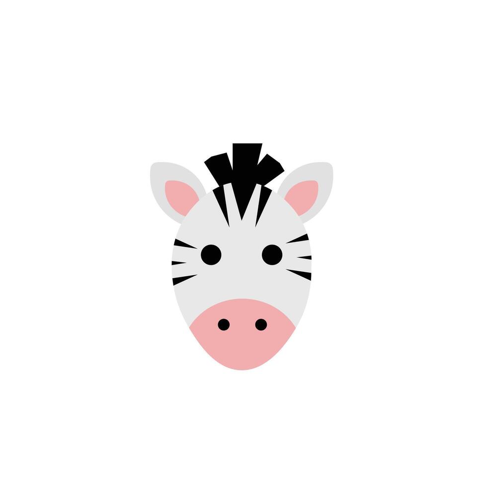 Zebra Head Flat Design Animal Icon vector