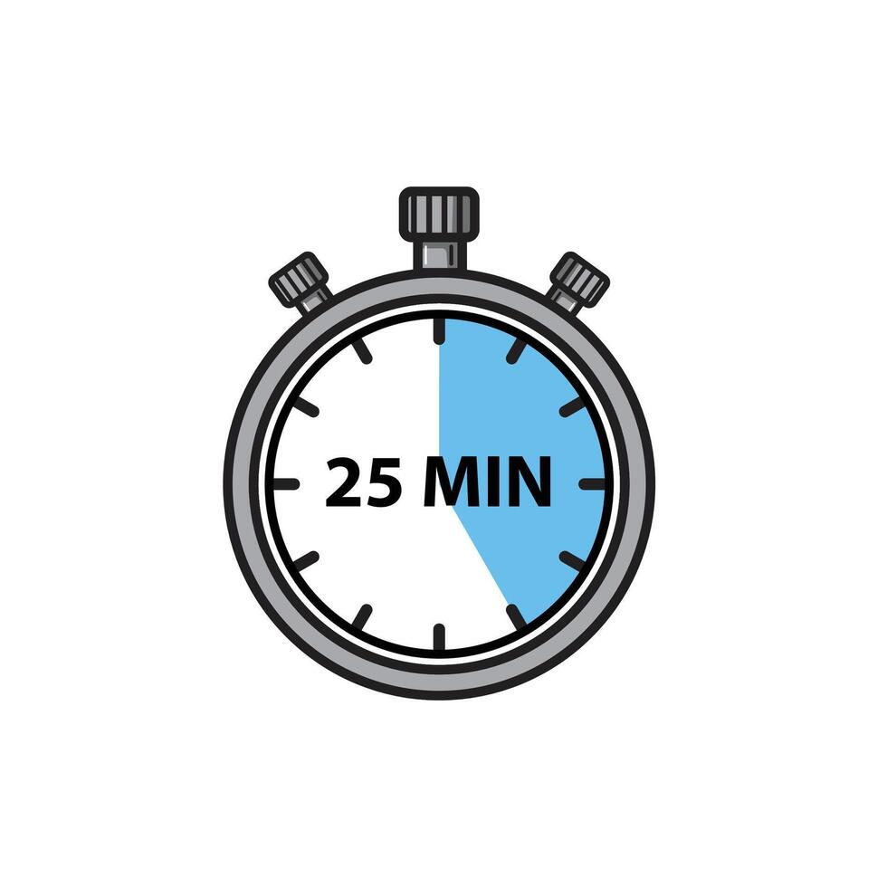 Flat Stopwatch Icons 25 Minutes vector