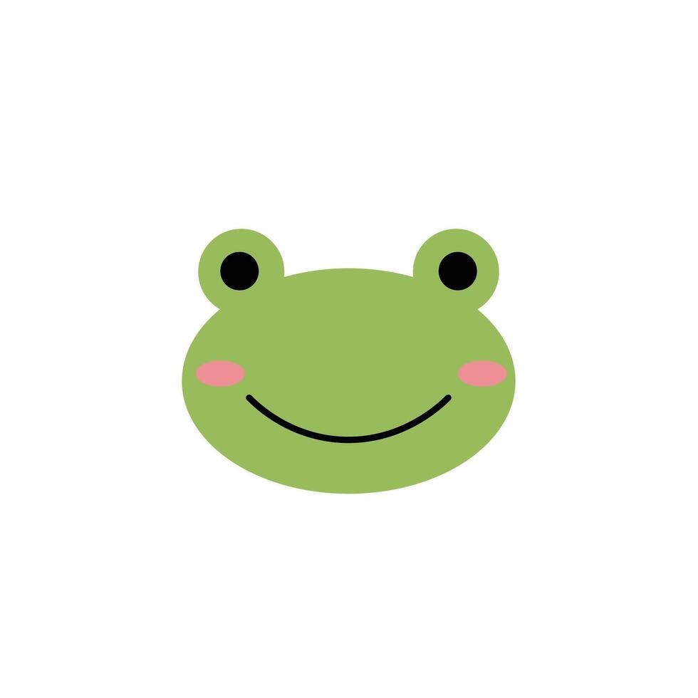 Happy Frog Face Cartoon Icon vector