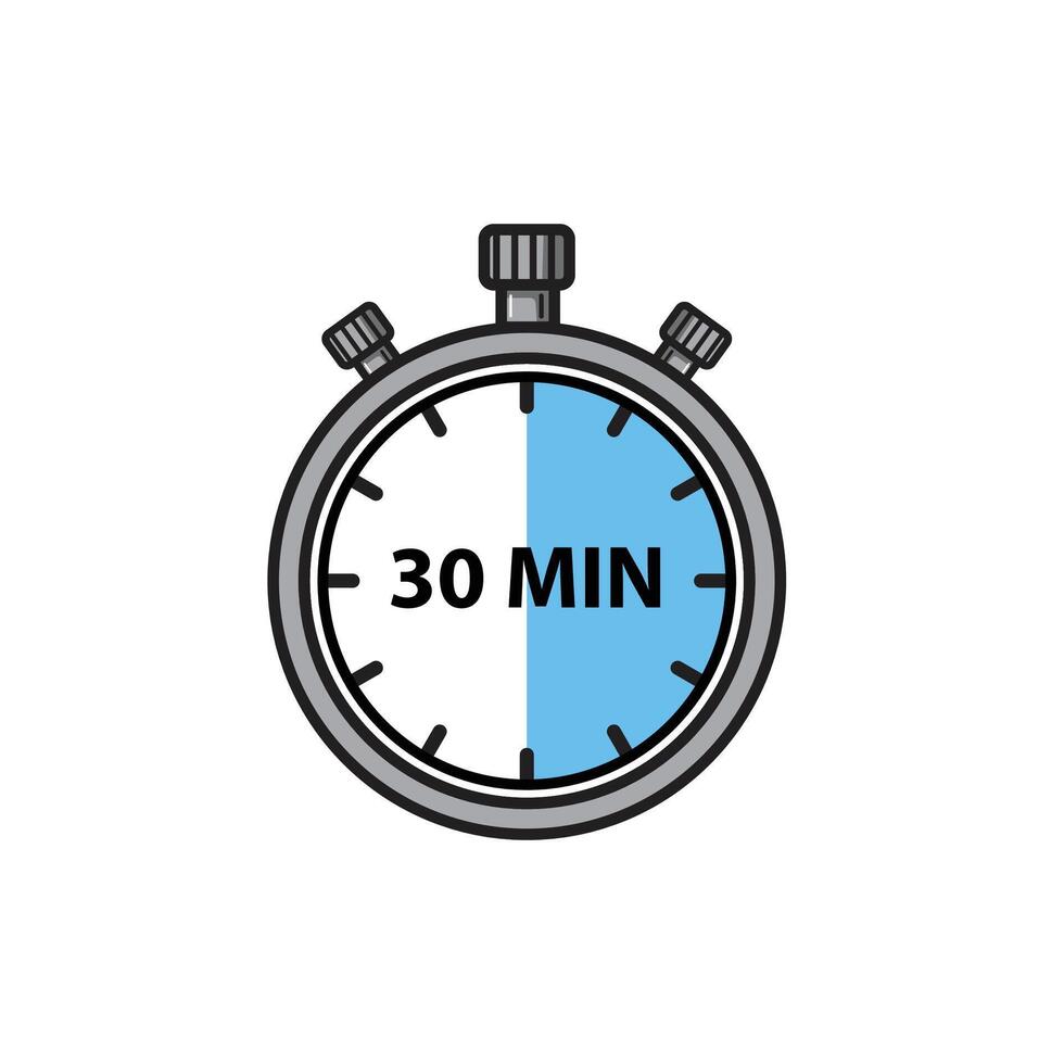 Flat Stopwatch Icons 30 Minutes vector
