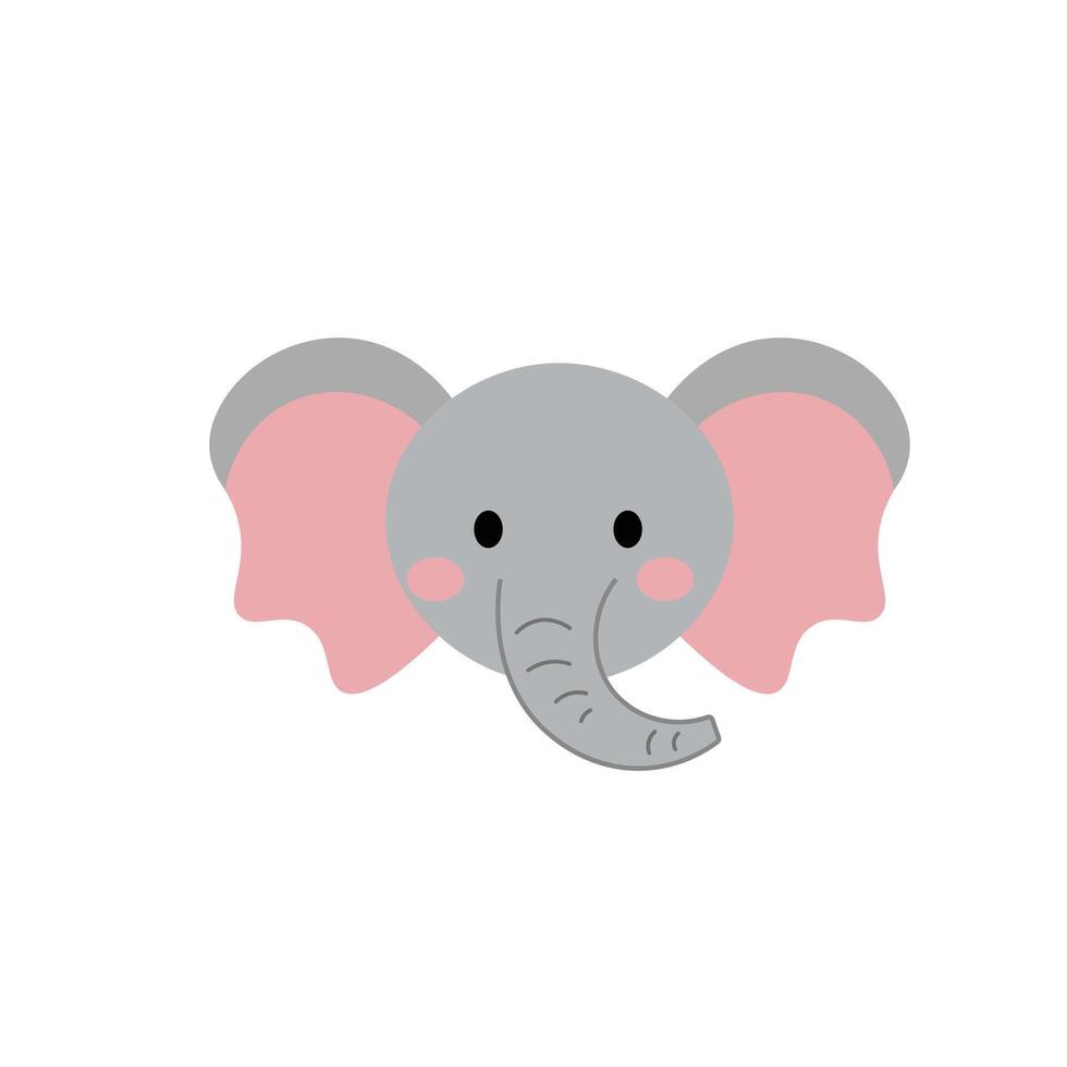 Elephant Face for Children Use vector