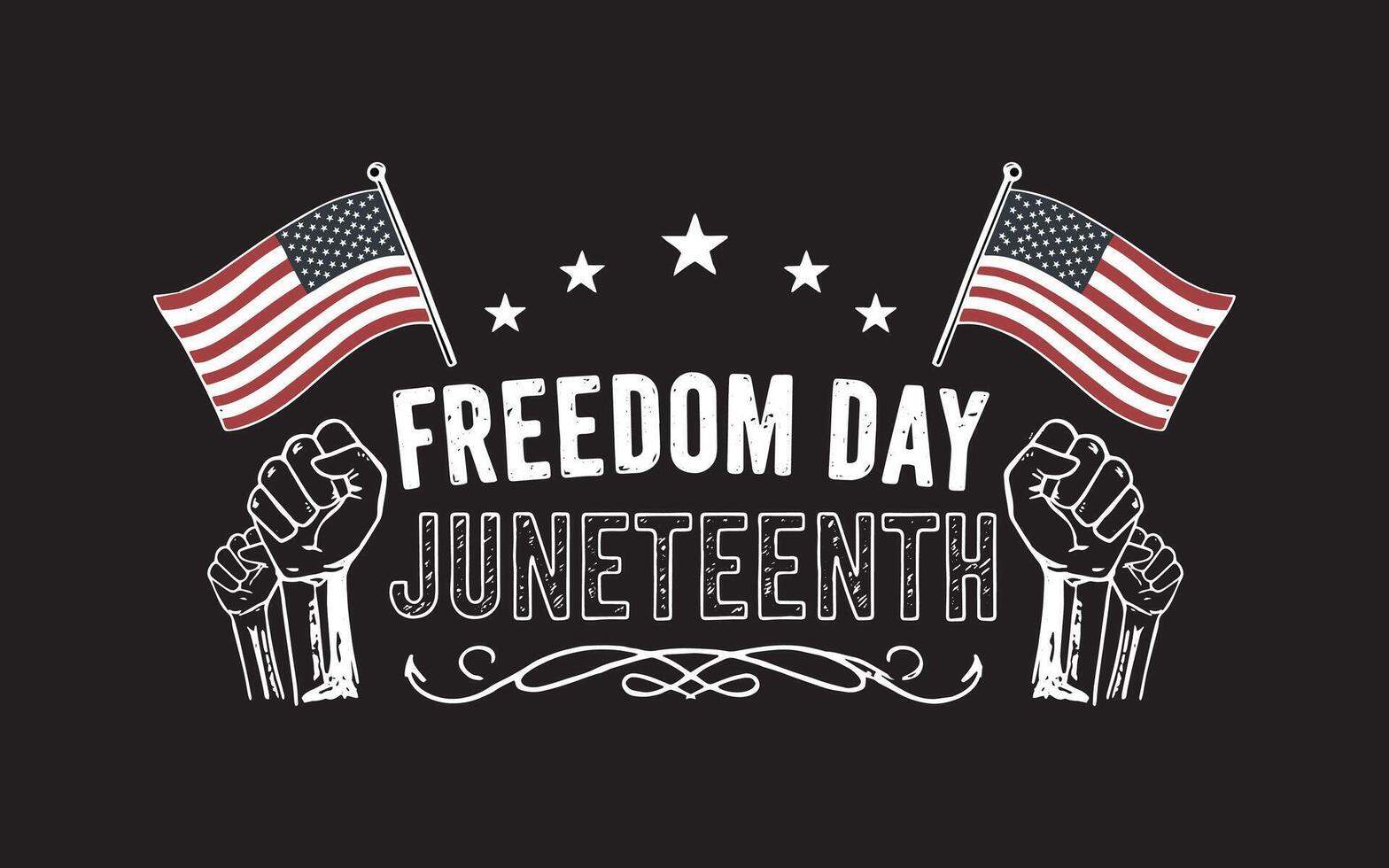Freedom Day Bold Fists Chalkboard Texture vector