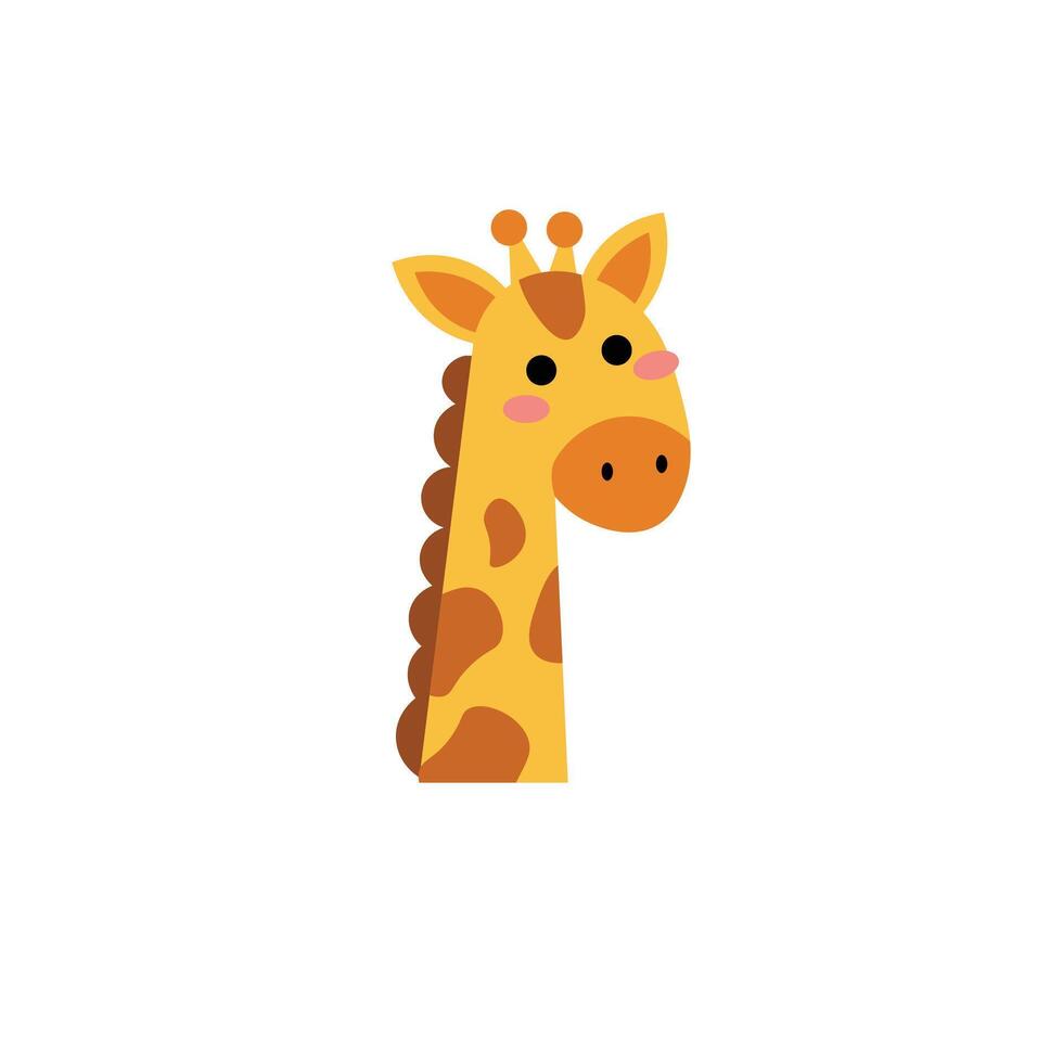 Giraffe Animal Head in Flat vector