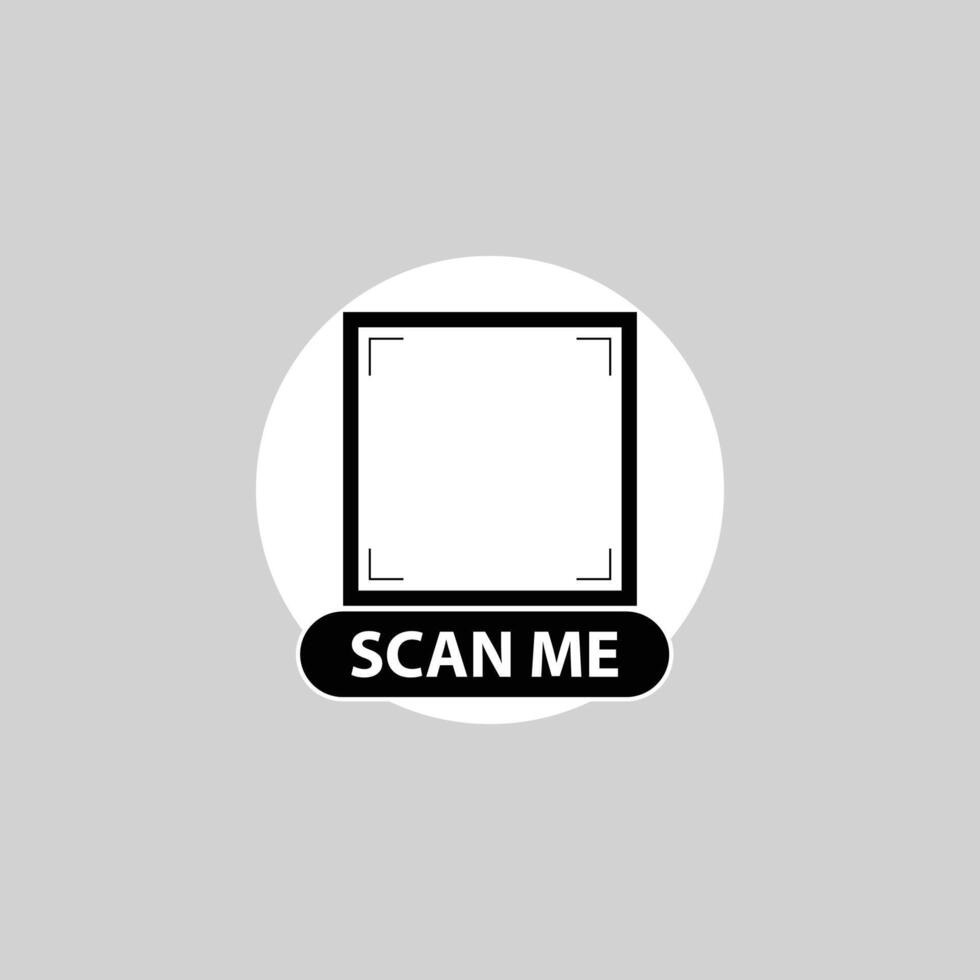 Vertical QR Design with Bold Text Wrap vector