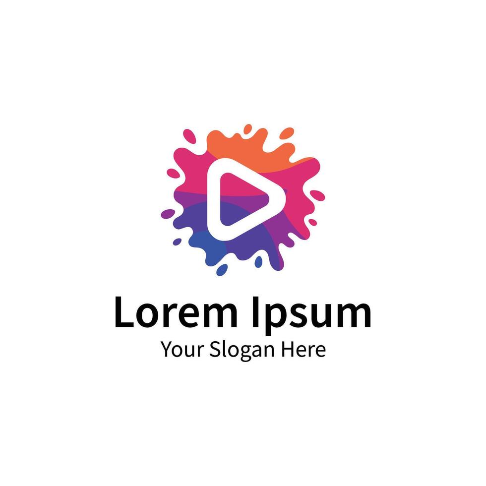 Creative Splash Play Button Logo vector