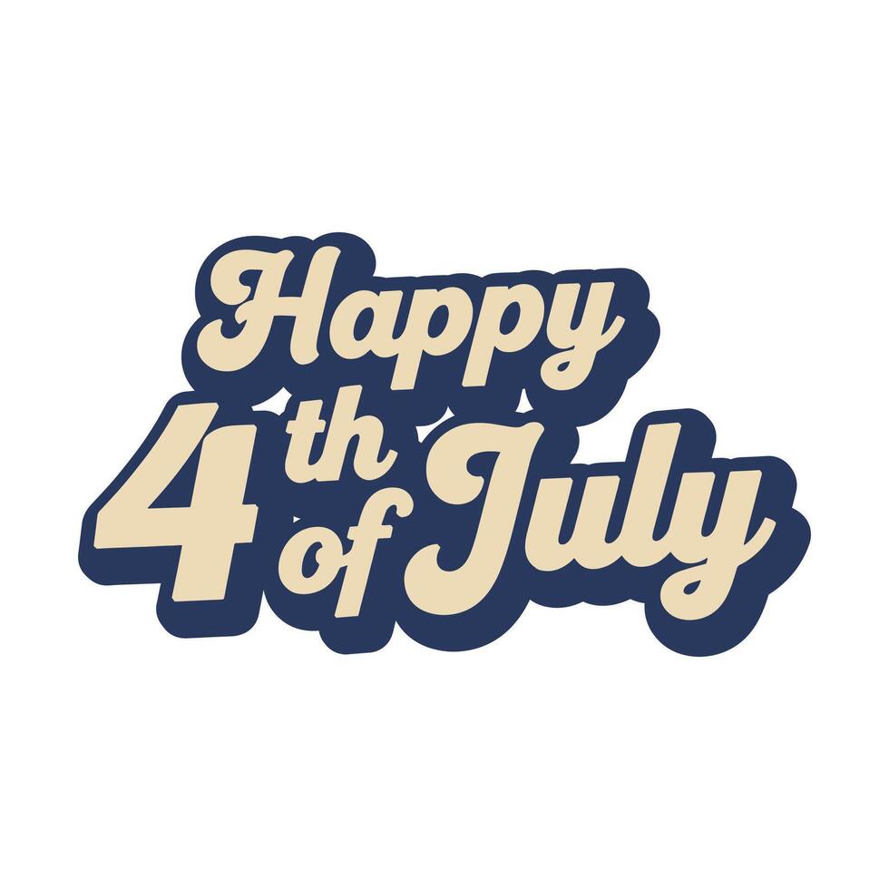 Happy 4th of July Lettering Style vector