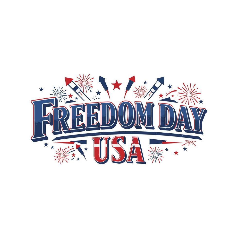 Freedom Day USA Bold Letter Art vector