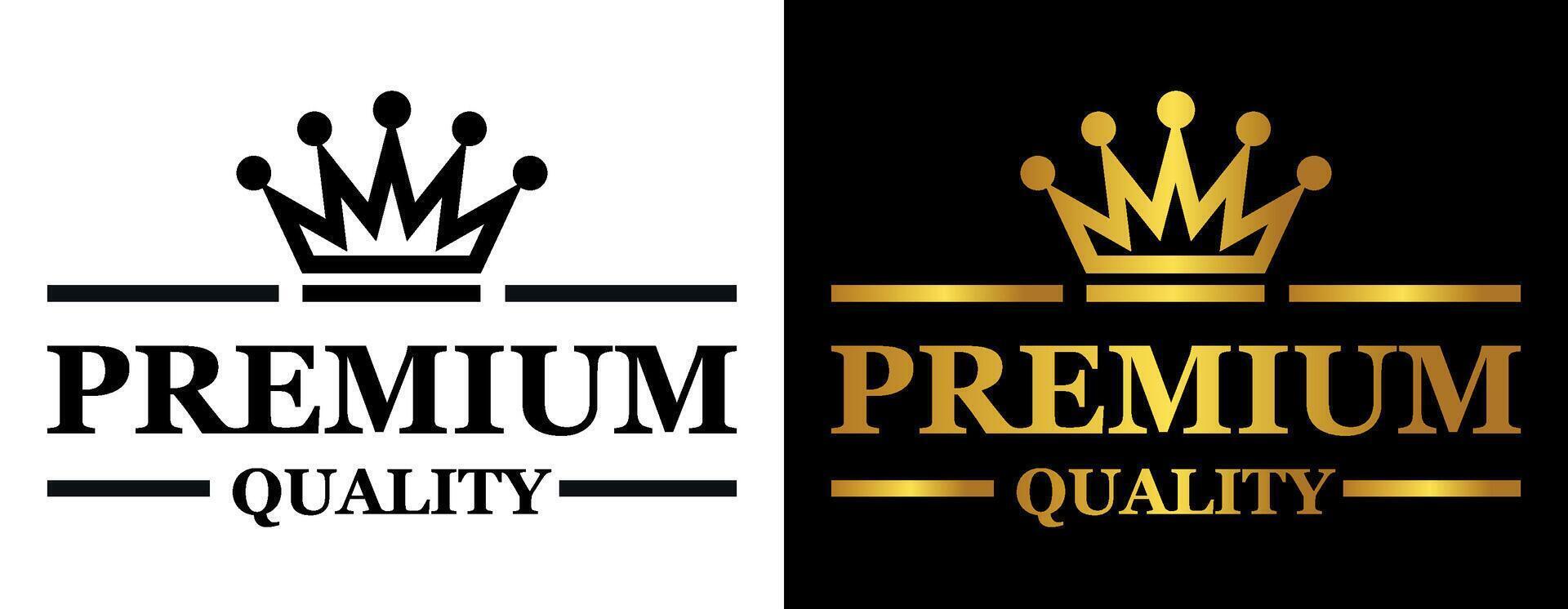 premium quality label with crown vector