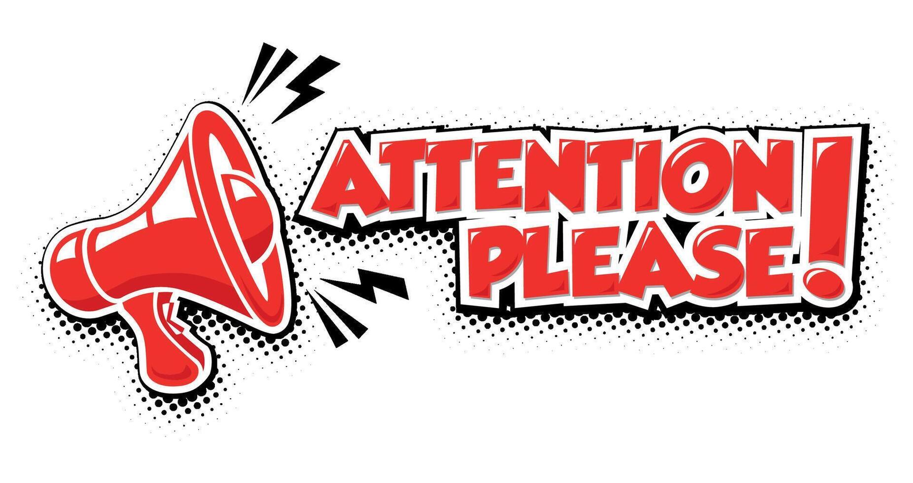 attention please important notice with megaphone vector
