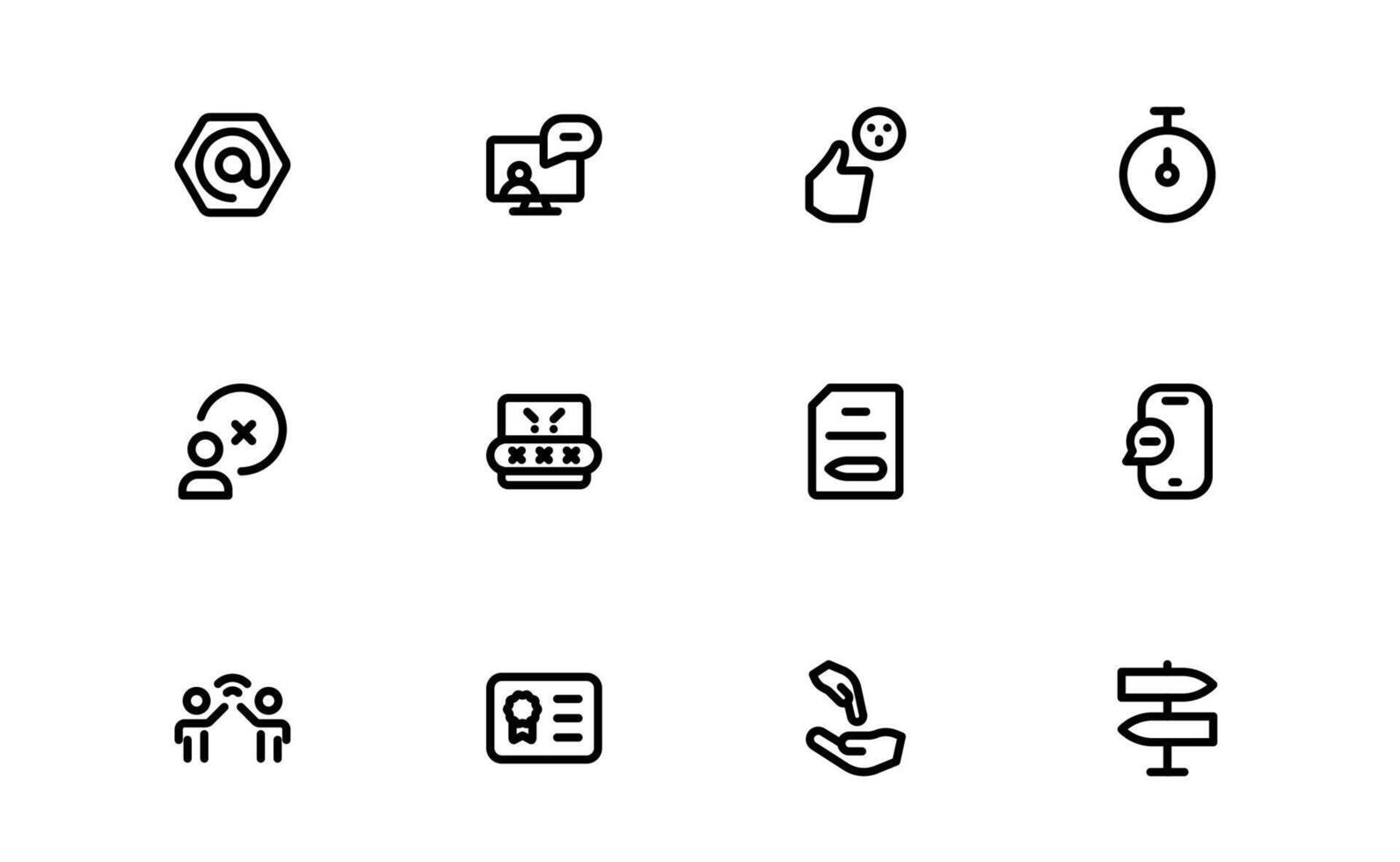 Support and Customer Service Icons bundle. Scalable Icons for Client Care, Troubleshooting, Service Management, and Assistance vector