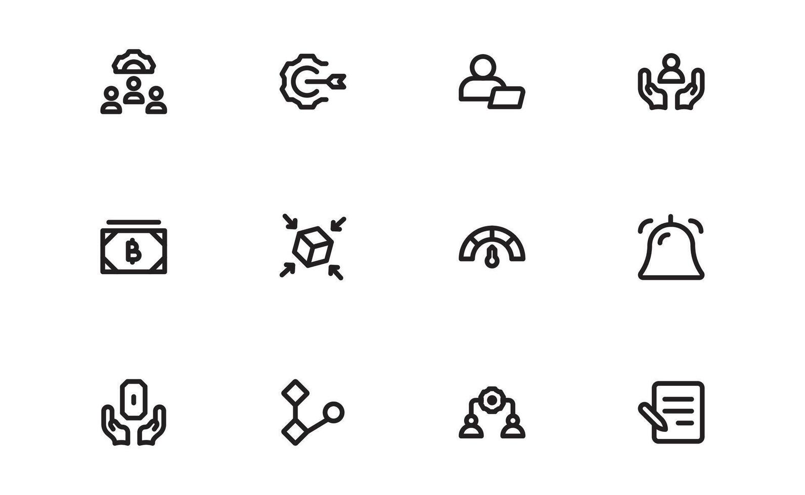 Modern Management Icons bundle. High-Quality Icons for Business Leadership, Organization, Strategy, Workflow, and Team Collaboration Designs vector