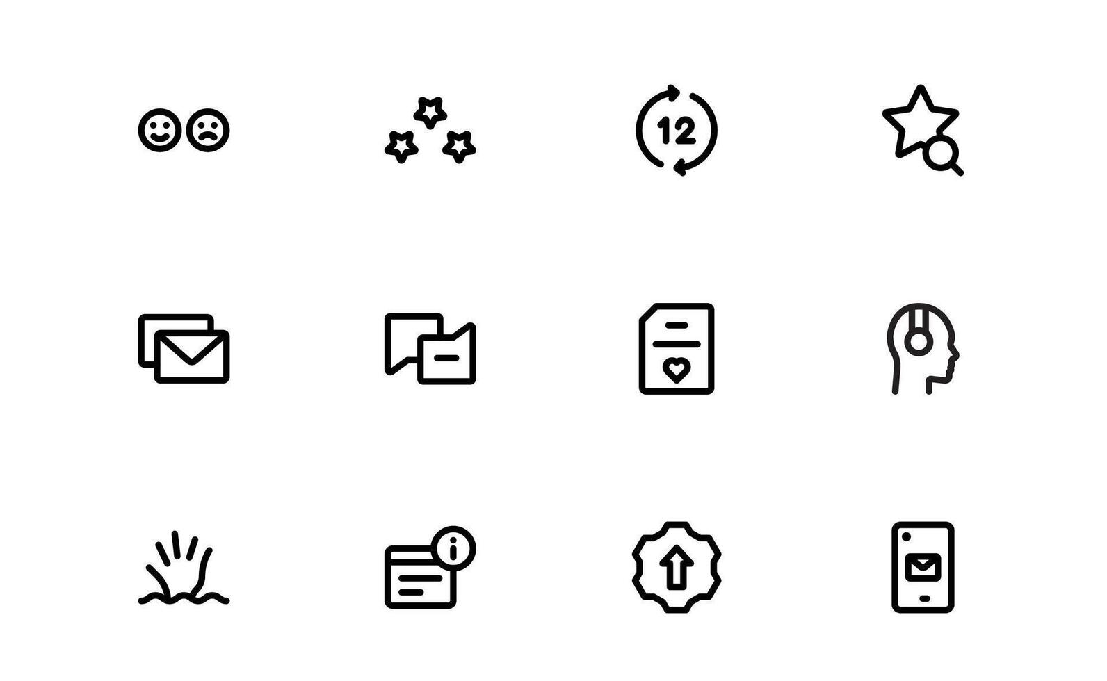 Support and Customer Service Icons. Scalable Icons for Client Care, Troubleshooting, Service Management, and Assistance vector