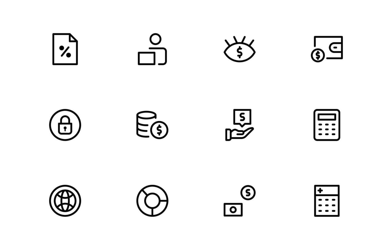 Premium Financial and Banking Icons bundle set. Professional Icons for Wealth Management, Online Banking, Transactions, and Money Management Designs vector