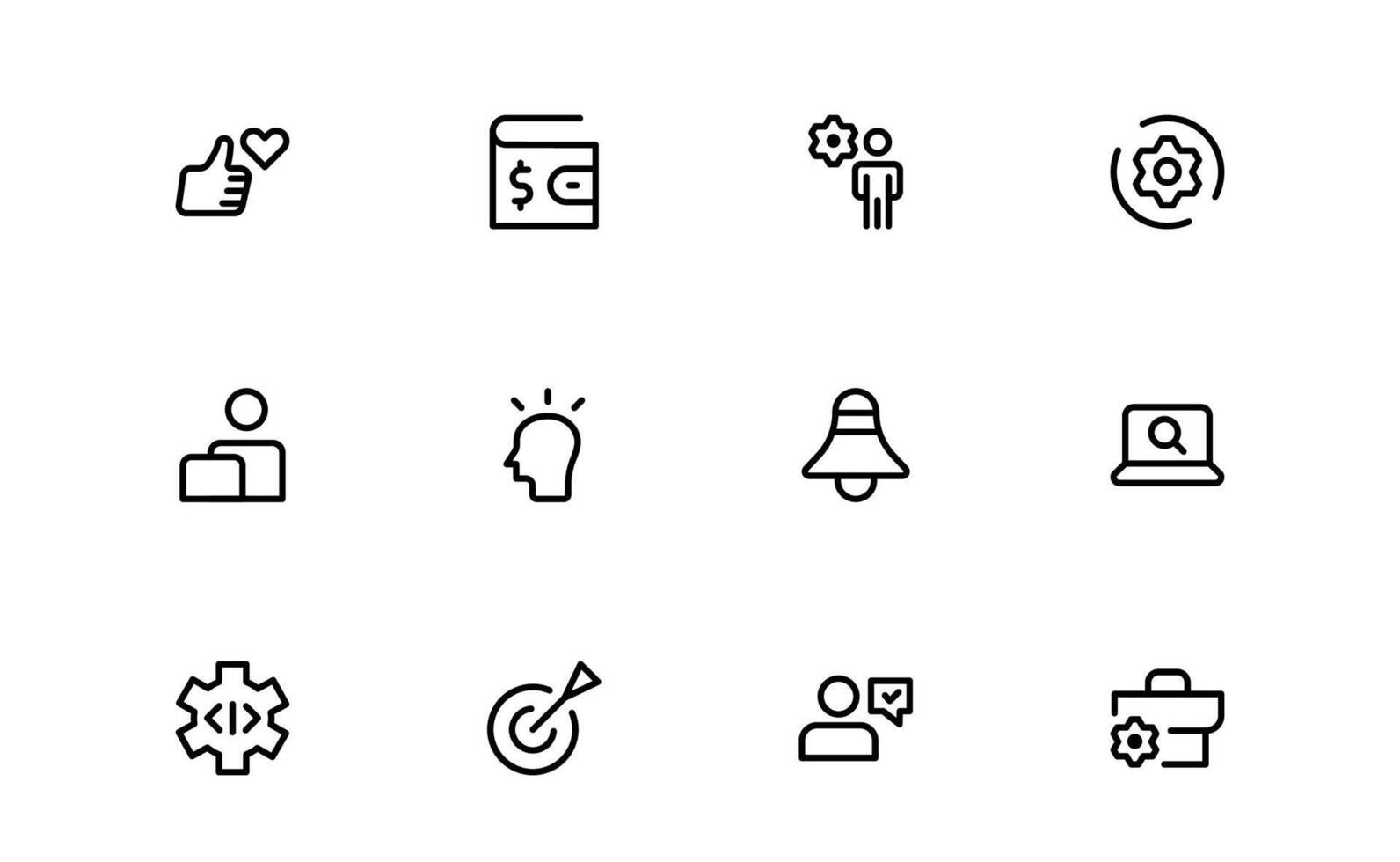 Modern Management Icon pack bundle. High-Quality Icons for Business Leadership, Organization, Strategy, Workflow, and Team Collaboration Designs vector