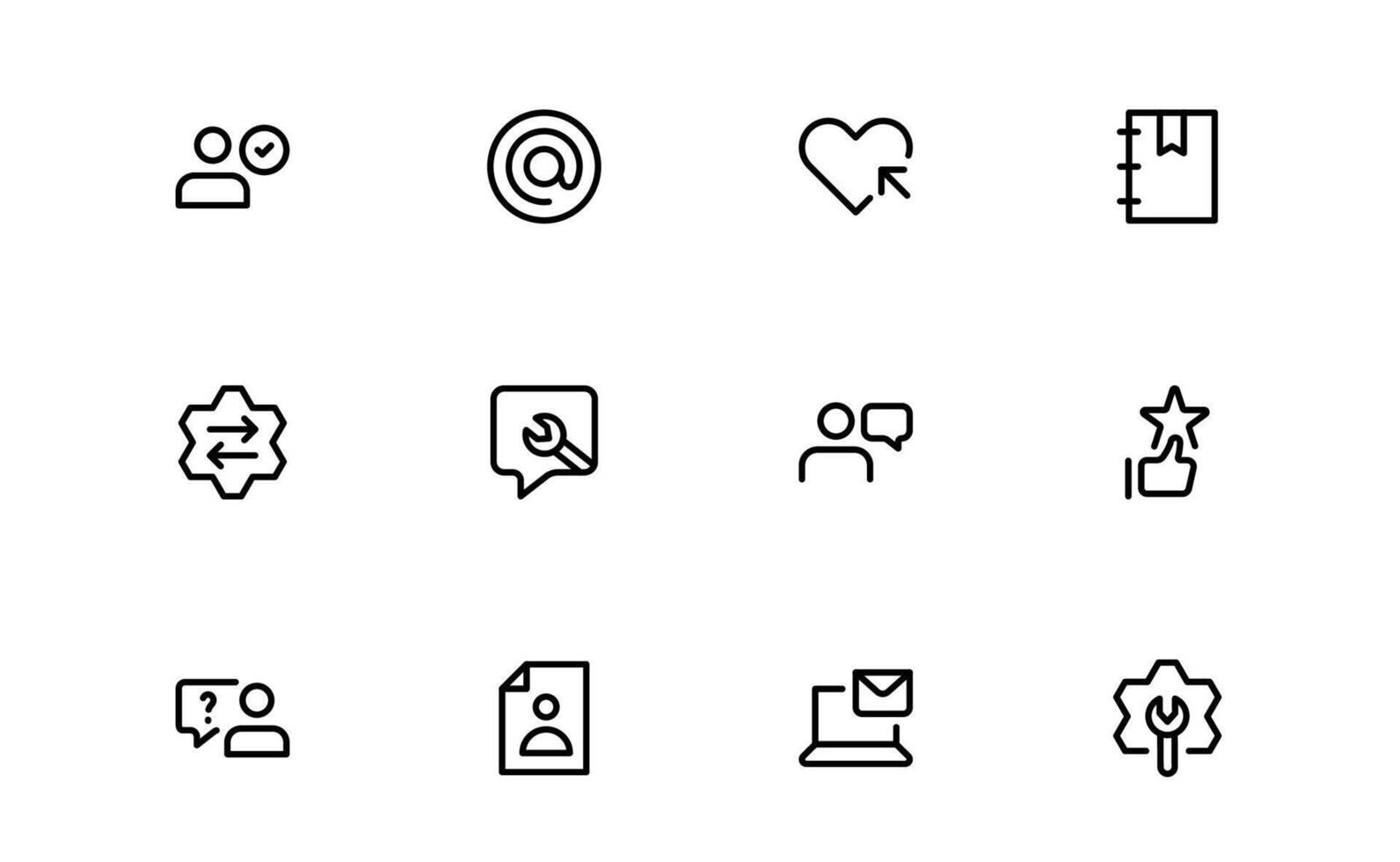 Support and Customer Service Icon bundle set. Editable Premium Icons for Client Care, Troubleshooting, Service Management, and Assistance vector