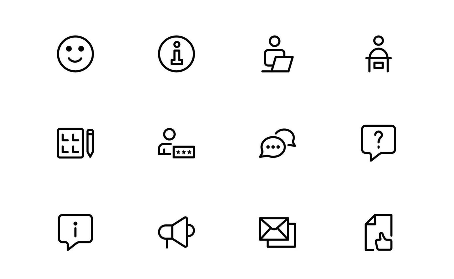 Support and Customer Service outline icon. Scalable Icons for Client Care, Troubleshooting, Service Management, and Assistance vector