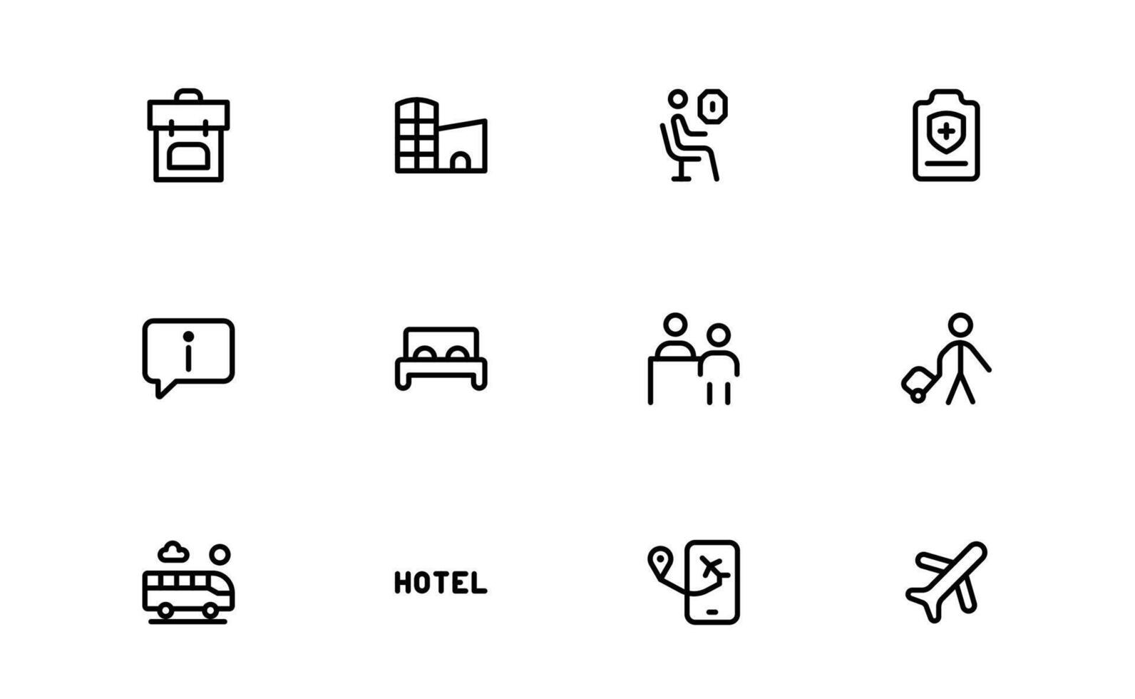 Vacation and Travel Icon bundle pack. High-Quality Icons for Trip Planning, Exploration, and Travel Experiences vector