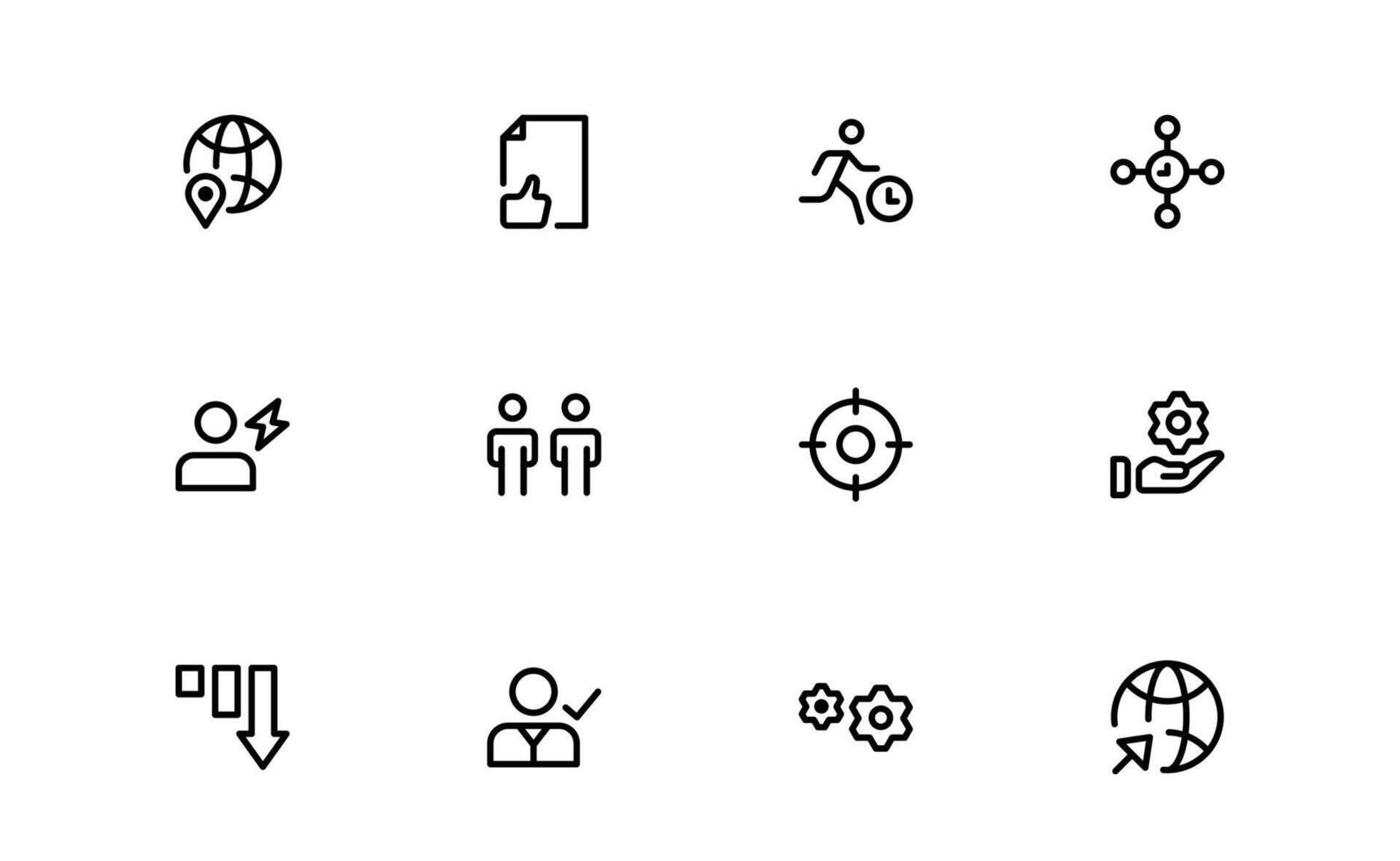 Modern Management Icon bundle collection. High-Quality Icons for Business Leadership, Organization, Strategy, Workflow, and Team Collaboration Designs vector